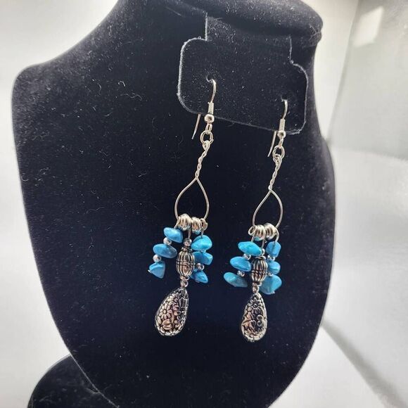 Southwestern Style Turquoise and Silver Beads - Picture 1 of 4